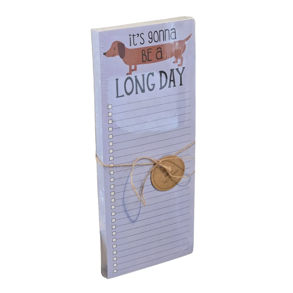 NWT - Emily Dumas - Dachshund Long Day Reminder List Blue Notepad